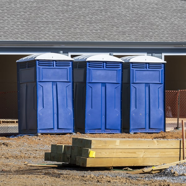 how often are the porta potties cleaned and serviced during a rental period in The Lakes Nevada
